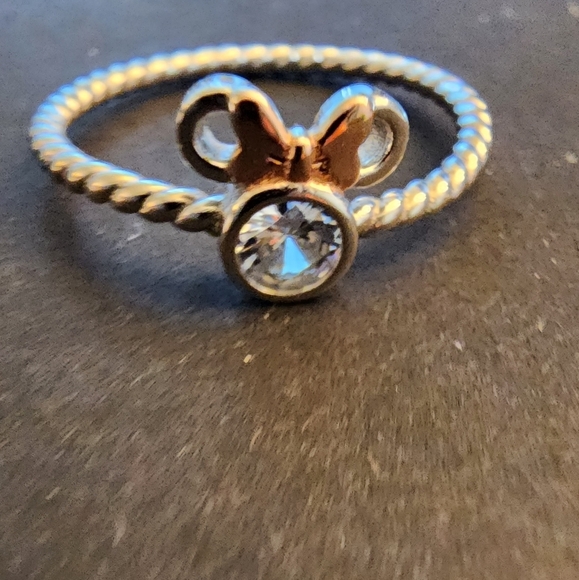 Minnie Mouse Braided Rose Gold Bow Size 8 925 Ring - Picture 3 of 9